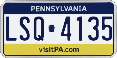 PA license plate LSQ4135