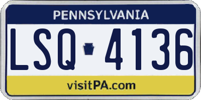 PA license plate LSQ4136