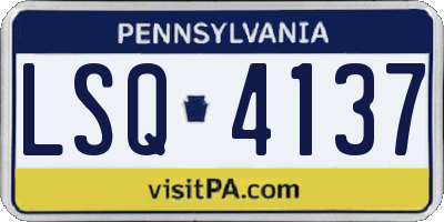 PA license plate LSQ4137