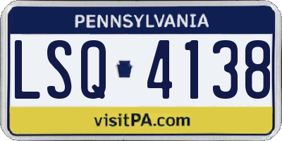 PA license plate LSQ4138