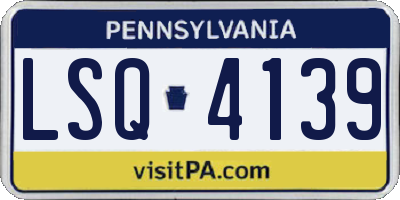 PA license plate LSQ4139