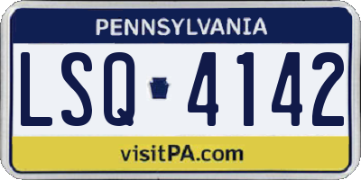 PA license plate LSQ4142