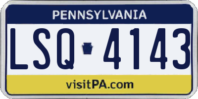 PA license plate LSQ4143