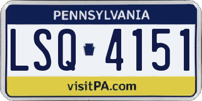 PA license plate LSQ4151