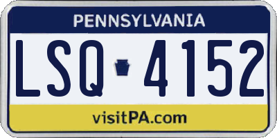PA license plate LSQ4152