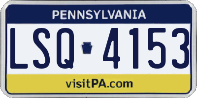PA license plate LSQ4153
