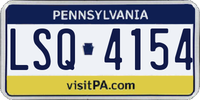 PA license plate LSQ4154