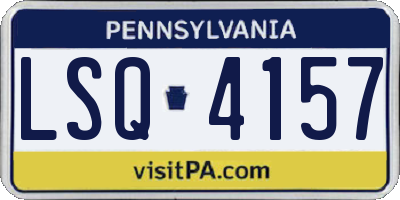 PA license plate LSQ4157