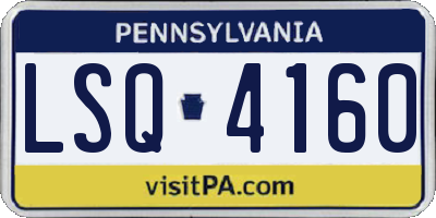 PA license plate LSQ4160