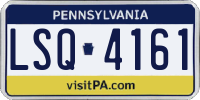 PA license plate LSQ4161