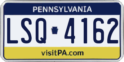 PA license plate LSQ4162