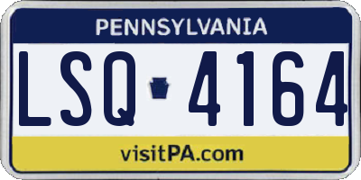 PA license plate LSQ4164