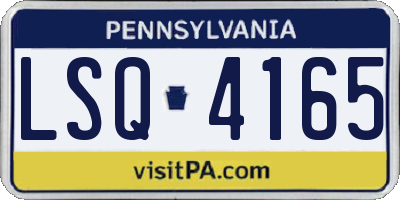 PA license plate LSQ4165