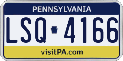PA license plate LSQ4166