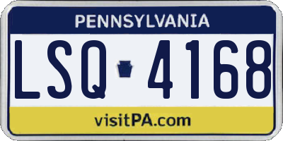 PA license plate LSQ4168