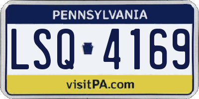 PA license plate LSQ4169