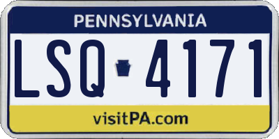 PA license plate LSQ4171