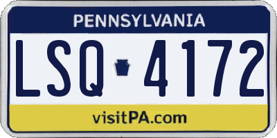 PA license plate LSQ4172