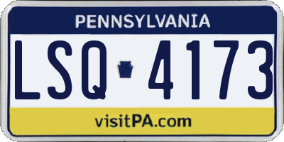 PA license plate LSQ4173