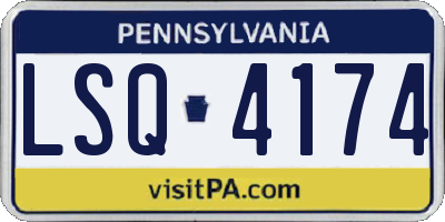 PA license plate LSQ4174
