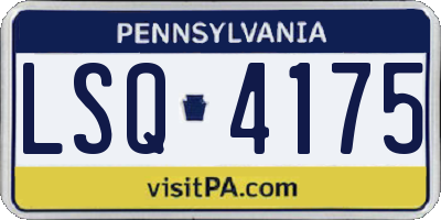 PA license plate LSQ4175