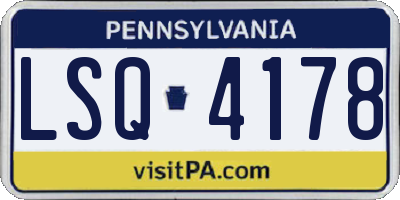 PA license plate LSQ4178