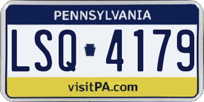 PA license plate LSQ4179