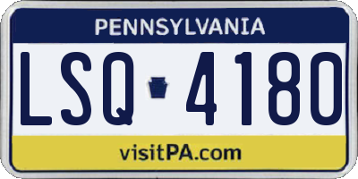 PA license plate LSQ4180