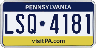 PA license plate LSQ4181