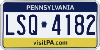 PA license plate LSQ4182