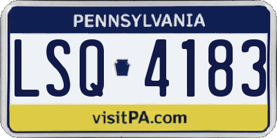 PA license plate LSQ4183