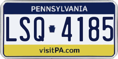 PA license plate LSQ4185