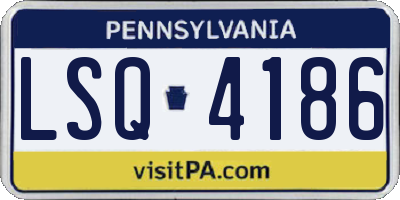 PA license plate LSQ4186