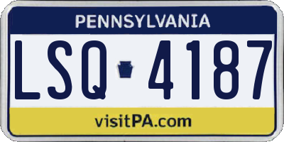 PA license plate LSQ4187