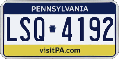 PA license plate LSQ4192