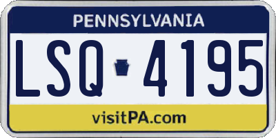 PA license plate LSQ4195