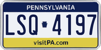 PA license plate LSQ4197