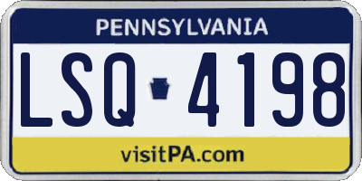 PA license plate LSQ4198