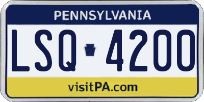 PA license plate LSQ4200
