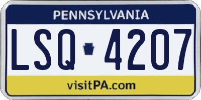 PA license plate LSQ4207