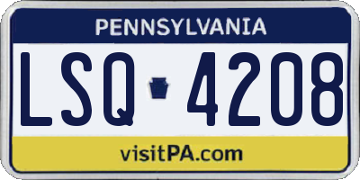 PA license plate LSQ4208