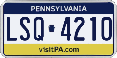 PA license plate LSQ4210