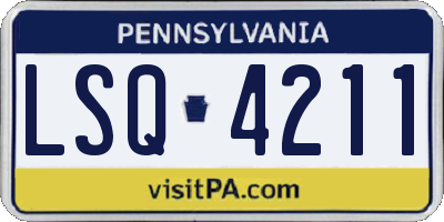 PA license plate LSQ4211