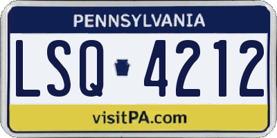 PA license plate LSQ4212
