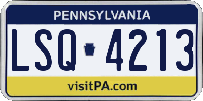PA license plate LSQ4213