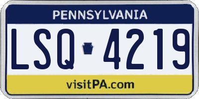 PA license plate LSQ4219