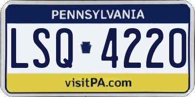 PA license plate LSQ4220