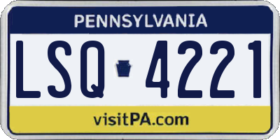 PA license plate LSQ4221