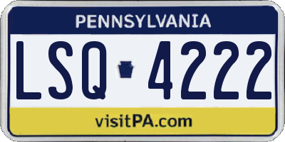 PA license plate LSQ4222