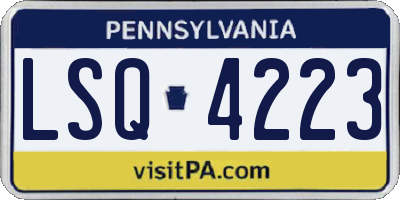 PA license plate LSQ4223